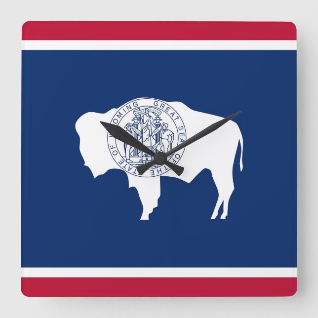 Reloj de pared con bandera de Wyoming, Estados Uni (Anverso)