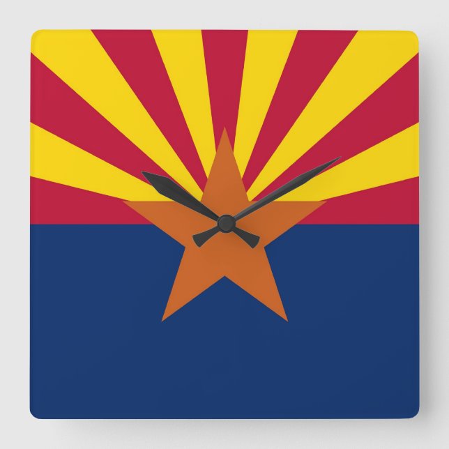 Reloj de pared con bandera del estado de Arizona,  (Anverso)