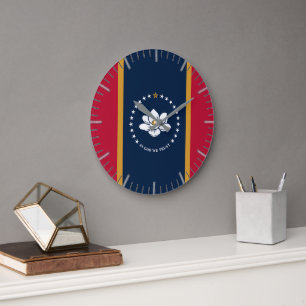 Reloj de pared con bandera del estado de Mississip