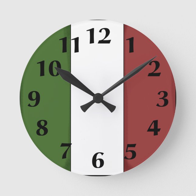 Reloj de pared con bandera italiana (Anverso)