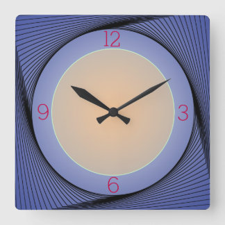 Reloj de Pared con Borde Azul Artístico y Centro A