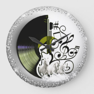 Reloj de pared con CD Y caballos