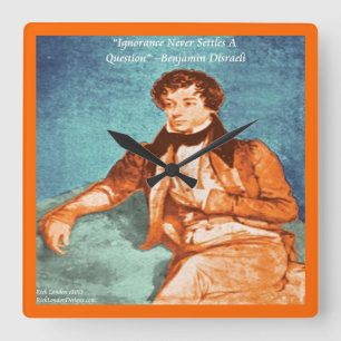 Reloj de pared con cita de Benjamin Disraeli sobre