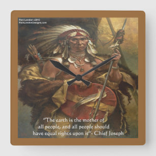 Reloj de pared con cita de Chief Joseph Mother Ear