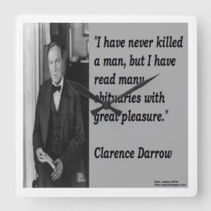 Reloj de pared con Clarence Darrow y famosa cita