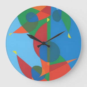 Reloj de pared con clave de sol de abstracción mod