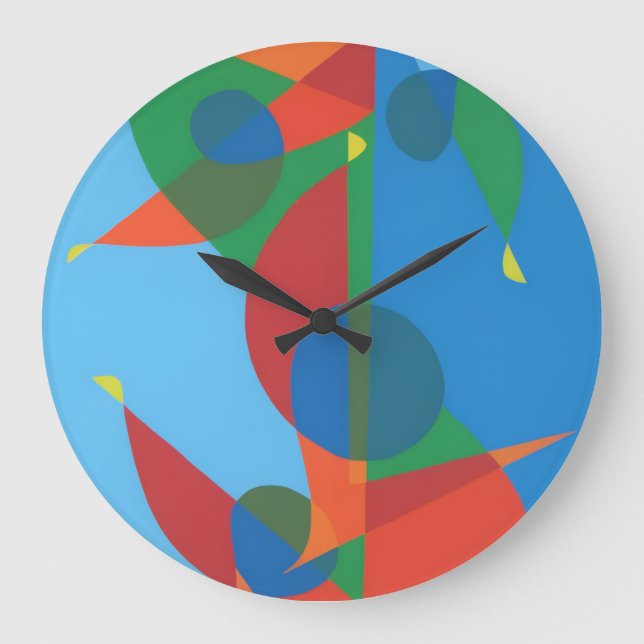 Reloj de pared con clave de sol de abstracción mod (Anverso)