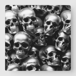 Reloj de pared con cráneo de plata LITE EXISTENCIA