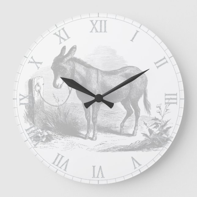 Reloj de pared con dibujo de burro (Anverso)