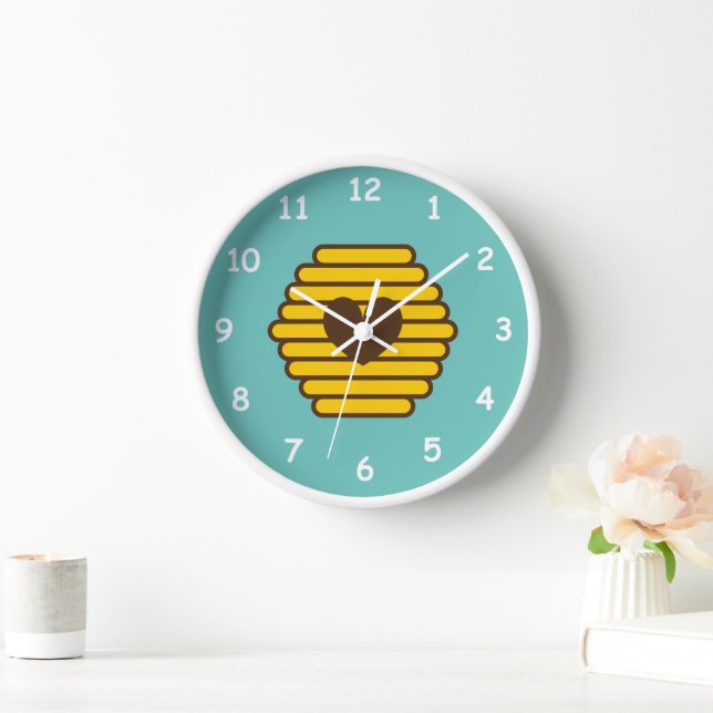 Reloj de pared con dibujo de panal de abeja (Hogar)