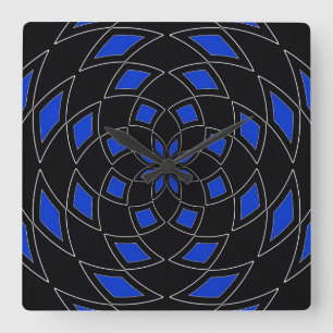 Reloj de pared con diseño abstracto azul negro
