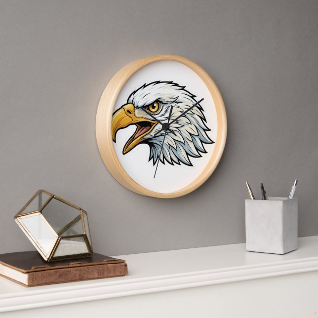 Reloj de pared con diseño de cabeza de águila (Oficina)