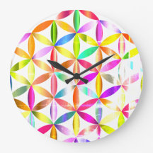 Reloj de pared con diseño de geometría sagrada Flo