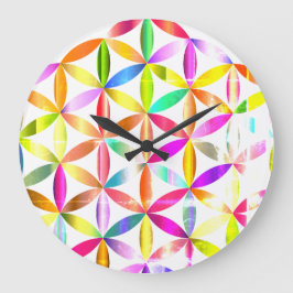 Reloj de pared con diseño de geometría sagrada Flo