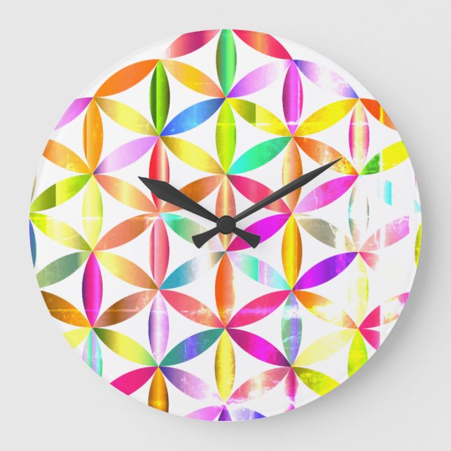 Reloj de pared con diseño de geometría sagrada Flo (Anverso)