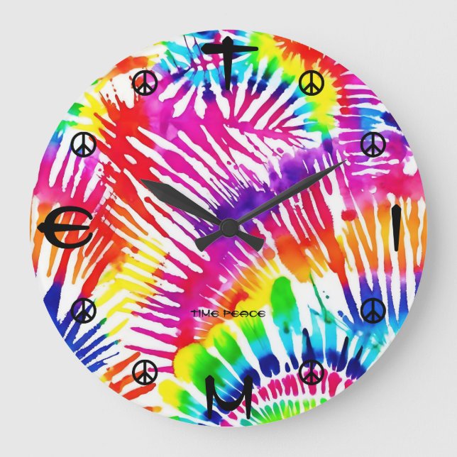 Reloj de pared con diseño de paz y explosión de co (Anverso)