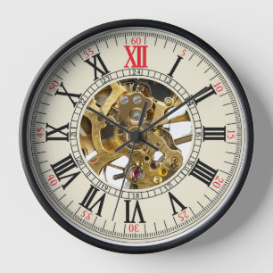 Reloj de pared con diseño de reloj de bolsillo vin