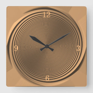 Reloj de pared con diseño de remolino dorado/negro