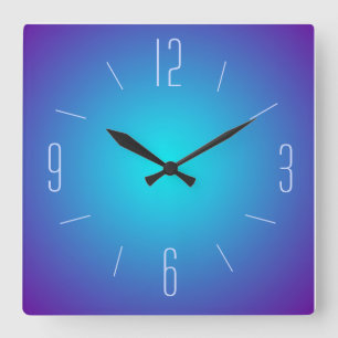 Reloj de pared con diseño iluminado azul elegante 