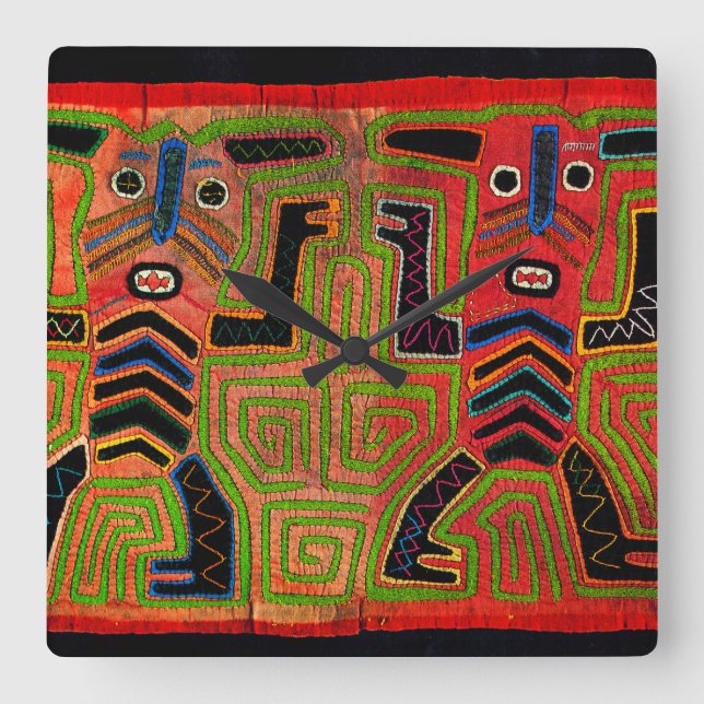 Reloj de pared con diseño inspirado en Mola de ind (Anverso)