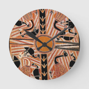 Reloj de pared con diseño tribal maorí