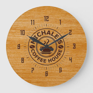 Reloj de pared con efecto de grabado de la cafeter