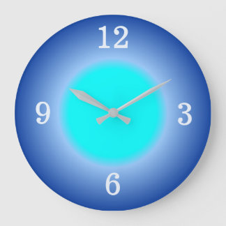 Reloj de pared con efectos de brillo azul acuatica