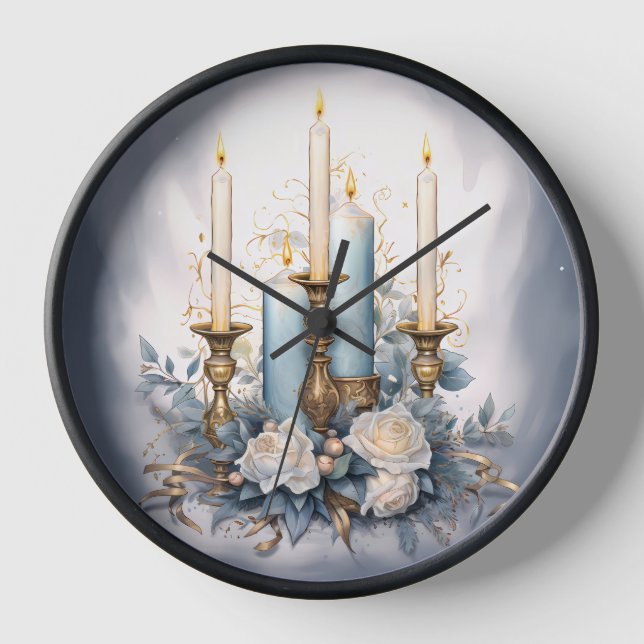 Reloj de pared con elegancia de invierno (Anverso)