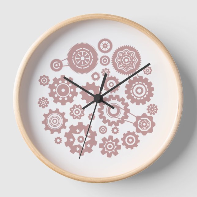 Reloj de pared con engranajes mecánicos decorativo (Anverso)