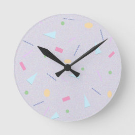 Reloj de pared con estampado geométrico de los 80s