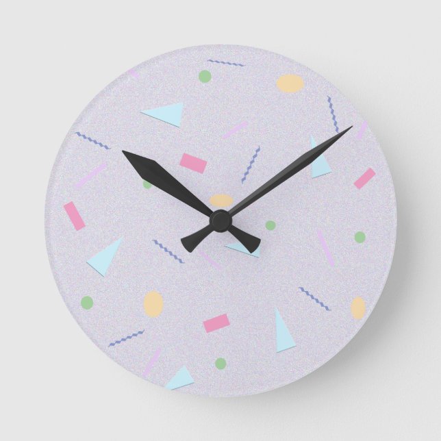 Reloj de pared con estampado geométrico de los 80s (Anverso)