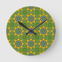 Reloj de pared con estampado verde