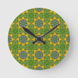 Reloj de pared con estampado verde