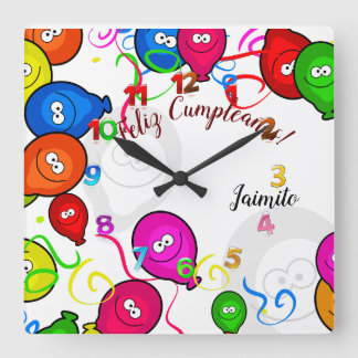 Reloj de Pared con Feliz cumpleaños personalizado