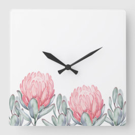 Reloj de pared con flores encantadoras y delicadas