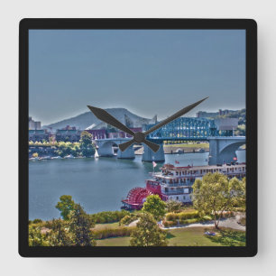 Reloj de pared con foto de Chattanooga, Tennessee