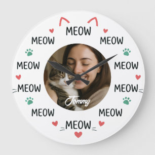 Reloj de pared con foto de mascota personalizada c