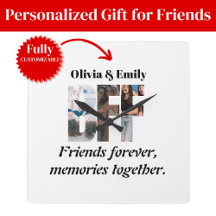 Reloj de pared con foto de mejores amigas – Regalo