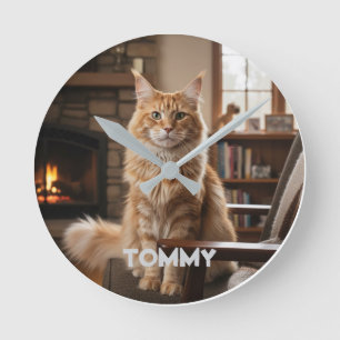 Reloj de pared con foto y nombre de mascota person