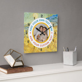 Reloj de pared con foto y texto personalizados – R