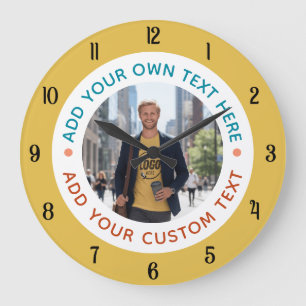 Reloj de pared con foto y texto personalizados – R
