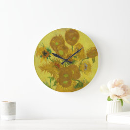 Reloj de pared con girasoles de Van Gogh