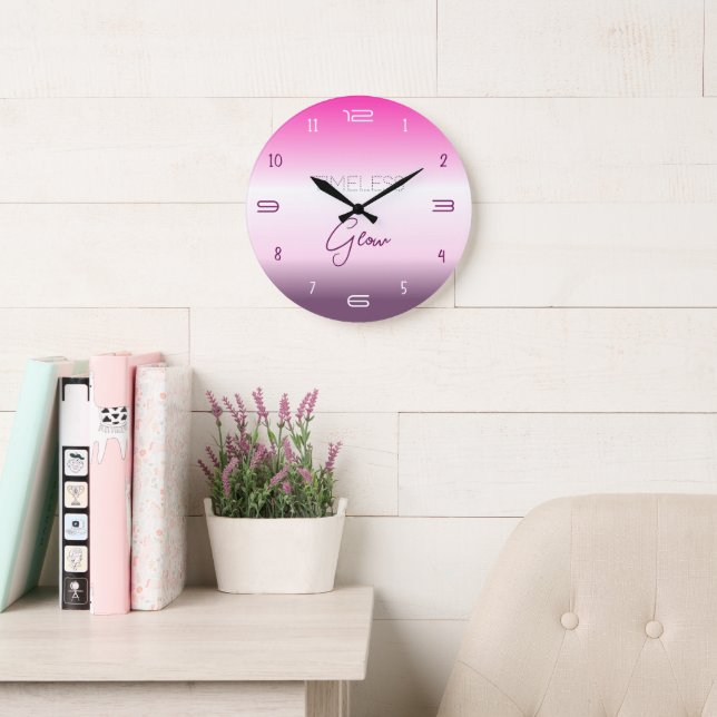 Reloj de pared con gradiente de brillo atemporal (Sala de lectura)
