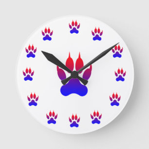 Reloj de pared con huella de tigre