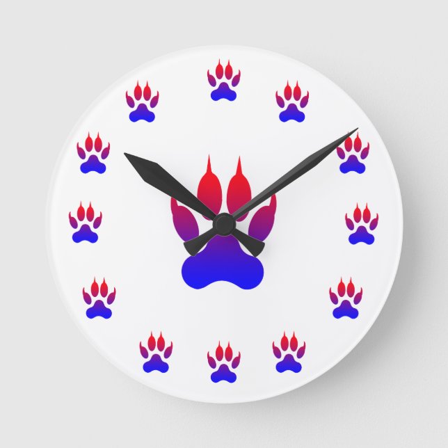 Reloj de pared con huella de tigre (Anverso)