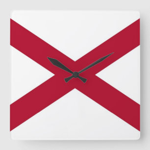 Reloj de pared con la bandera de Alabama, los