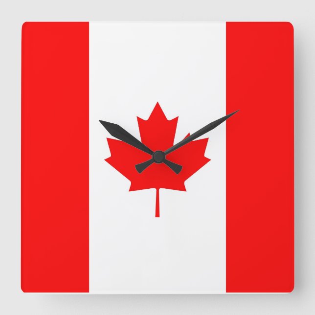 Reloj de pared con la bandera de Canadá (Anverso)