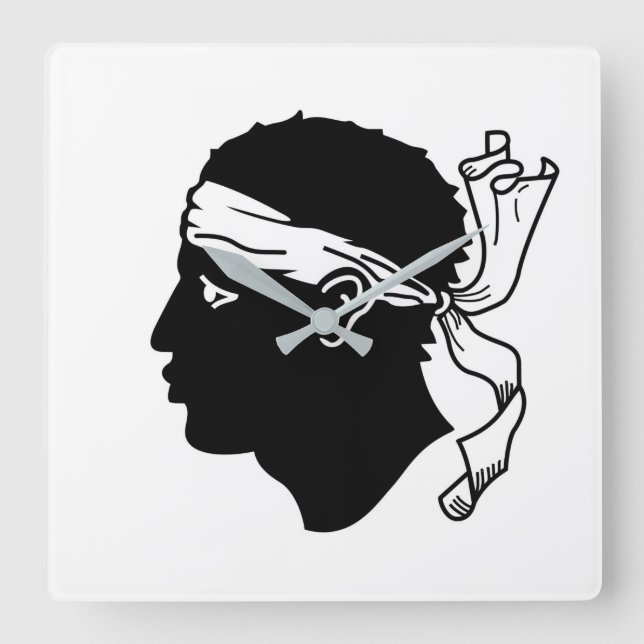 Reloj de pared con la bandera de Córcega (Anverso)