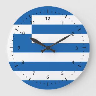 Reloj de pared con la bandera de Grecia