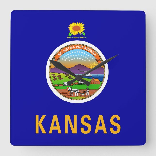 Reloj de pared con la bandera de Kansas, los (Anverso)